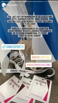 DanceSportFin Instagram Story on Feb 18th, 2022