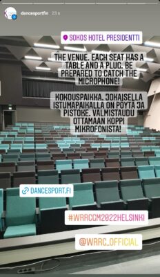 DanceSportFin Instagram Story from the venue at Feb 18th, 2022