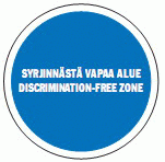Logo syrjinnästä vapaa alue, discrimination-free zone